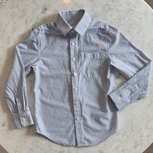 Appaman Boys' White/Navy Patterned Button Down Shirt